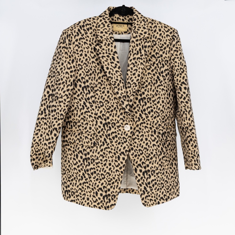 Josh V Charlize Regular Fit Cheetah Leopard Animal Print Pattern Blazer Jacket